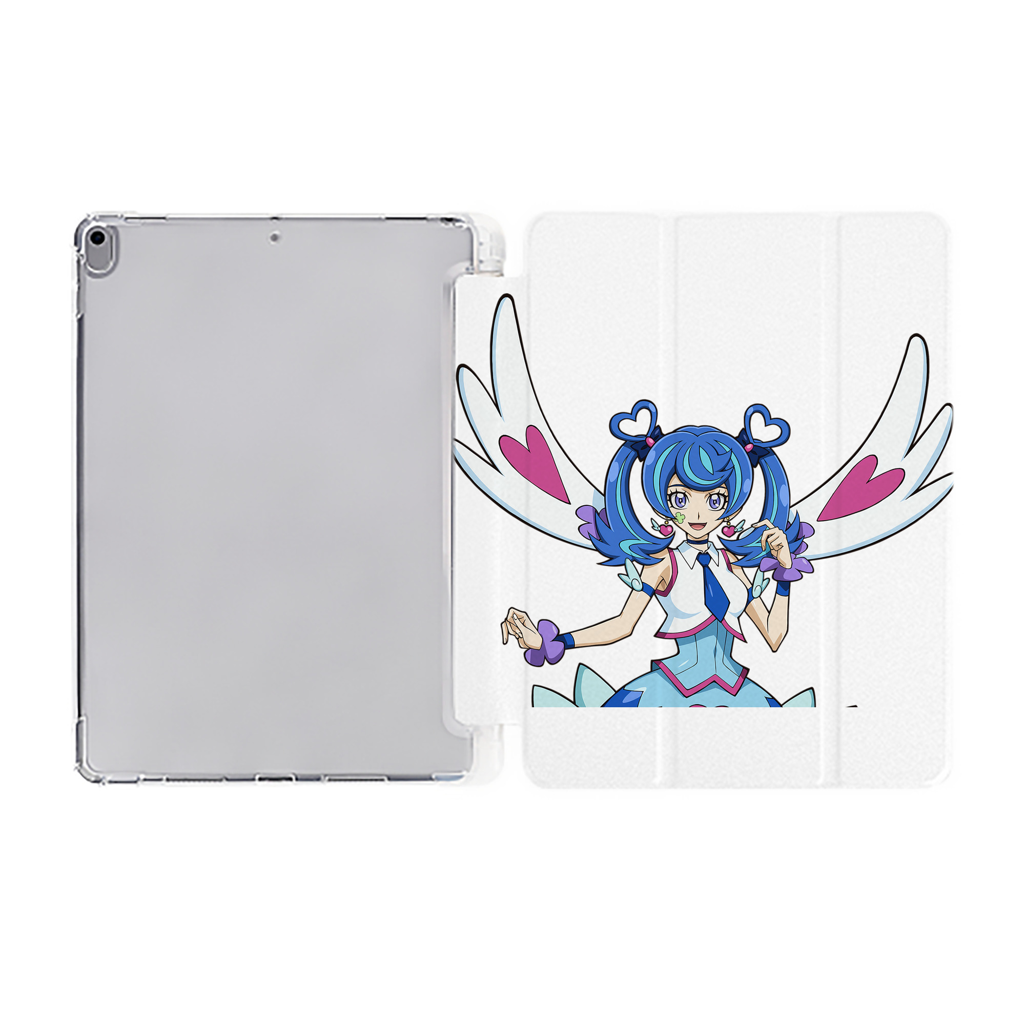 （画像用） 遊☆戯☆王 Yu-Gi-Oh! IPad ケース ペン収納付き 三つ折りスタンド PUレザー×シリコン 対応機種9.5/10.5/10.9インチ